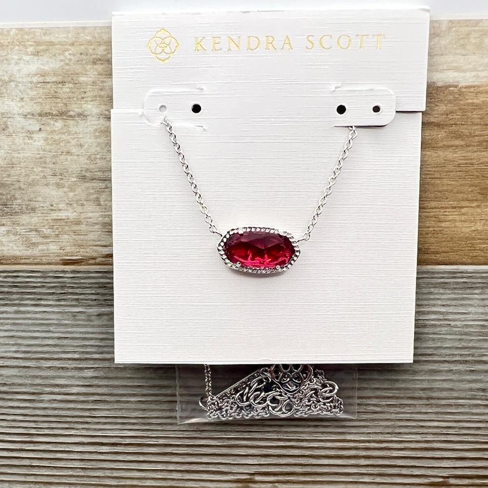 Kendra Scott Elisa Silver Pendant Necklace in Berry